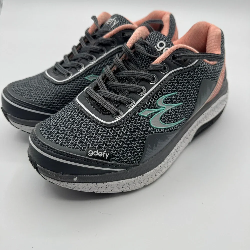 Gravity Defyer G-Defy Ion Grey Pink Walking Shoes Womens 6
